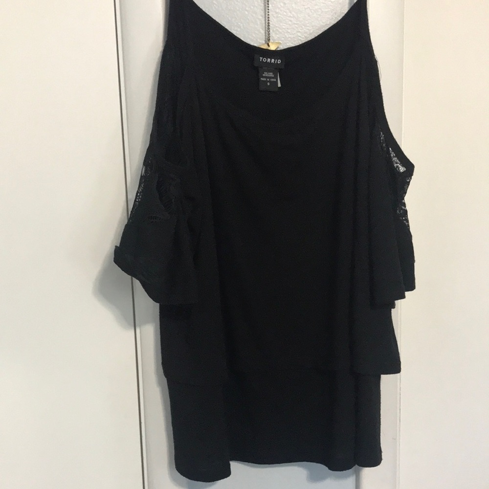 Torrid Black Cold Shoulder Top